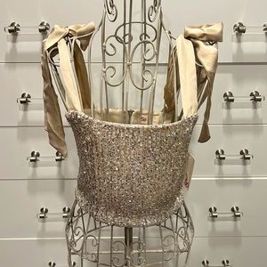 NWT-SO sequin tie strap tank, size S